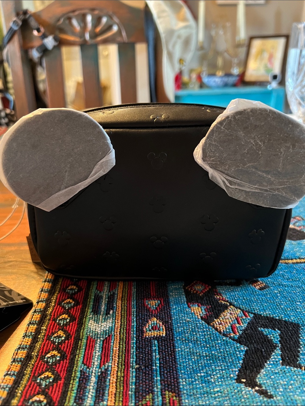 Loungefly Disney Black Mini Bag with Embossed Mickeys - Picture 2 of 3